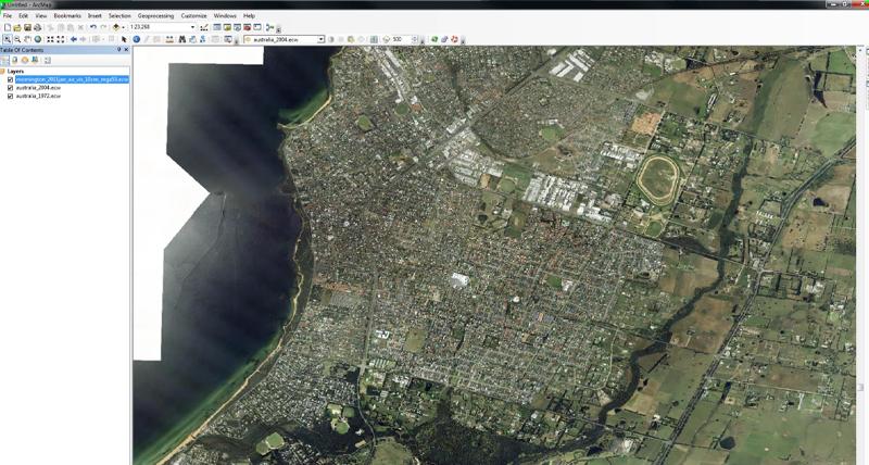 Photogrammétrie : La vue satellite d'une ville dans Erdas Imagine