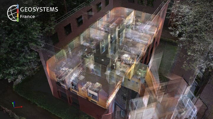 Nuage de points colorisé des bureau de GEOSYSTEMS France