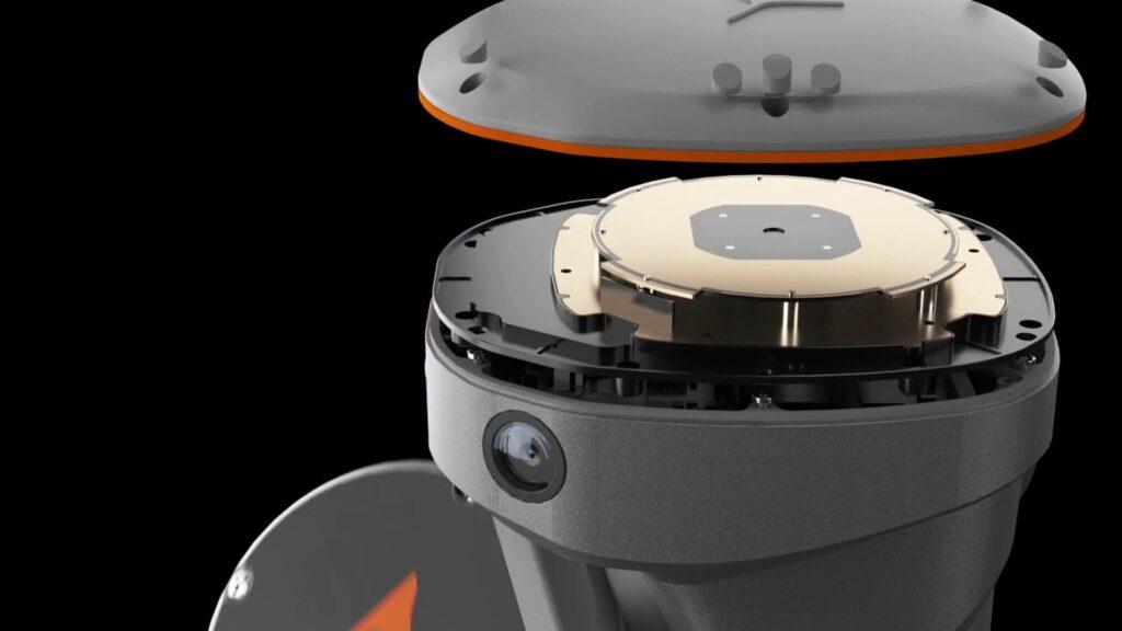 Antenne GNSS RTK intégrée dans la tête d'une scanner SLAM
